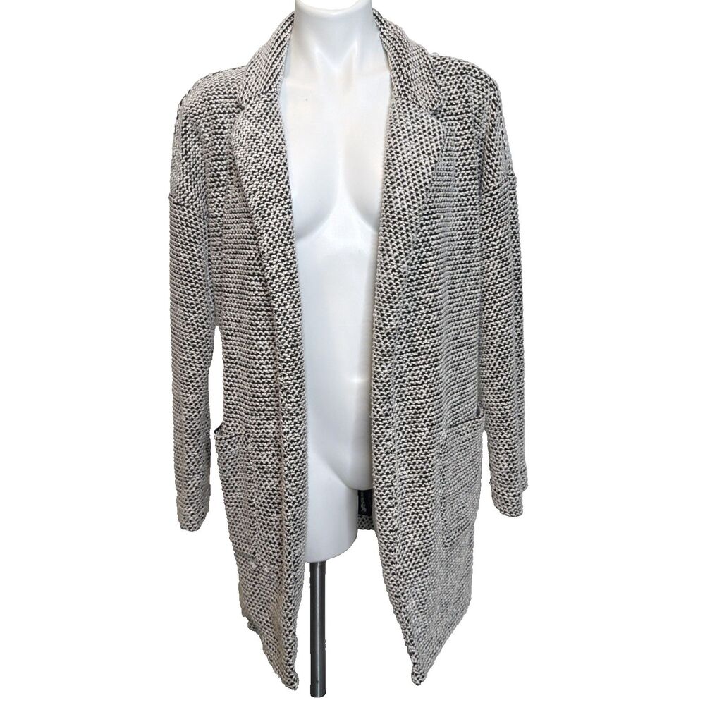 Marine Layer Birdseye Collared Cardigan Jacket M Coastal Grandma Lagenlook - Picture 3 of 8